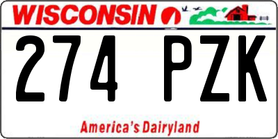 WI license plate 274PZK