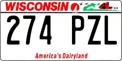 WI license plate 274PZL