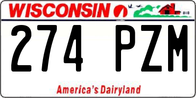 WI license plate 274PZM