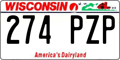 WI license plate 274PZP