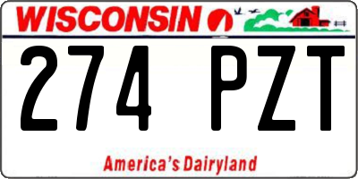 WI license plate 274PZT