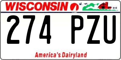 WI license plate 274PZU