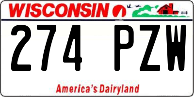 WI license plate 274PZW