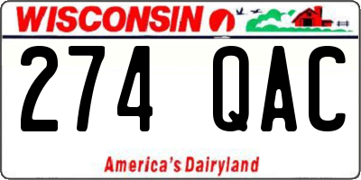 WI license plate 274QAC