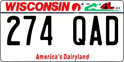 WI license plate 274QAD