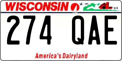 WI license plate 274QAE