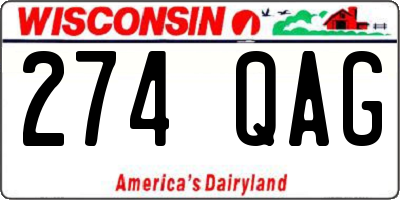 WI license plate 274QAG