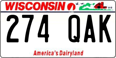 WI license plate 274QAK
