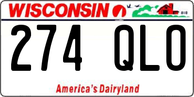WI license plate 274QLO