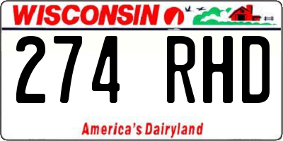WI license plate 274RHD