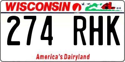 WI license plate 274RHK