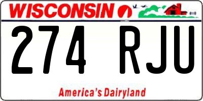 WI license plate 274RJU