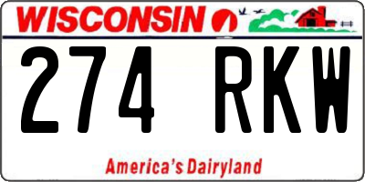 WI license plate 274RKW