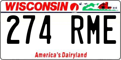 WI license plate 274RME