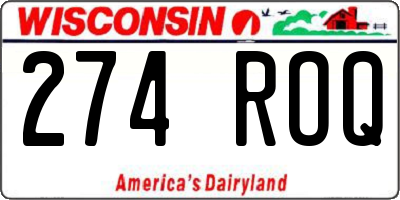 WI license plate 274ROQ
