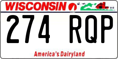WI license plate 274RQP