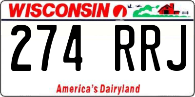 WI license plate 274RRJ