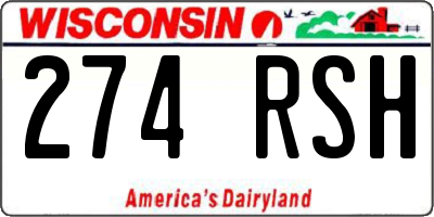 WI license plate 274RSH