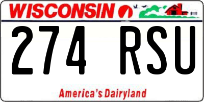 WI license plate 274RSU