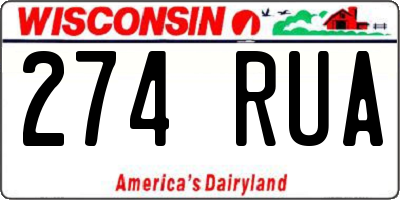 WI license plate 274RUA