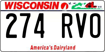 WI license plate 274RVO