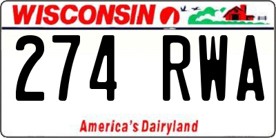WI license plate 274RWA