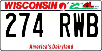 WI license plate 274RWB