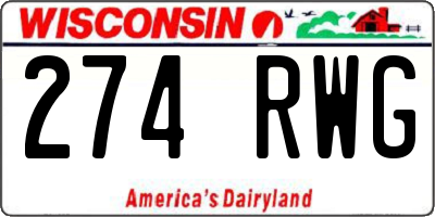 WI license plate 274RWG