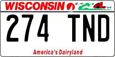 WI license plate 274TND