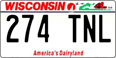 WI license plate 274TNL