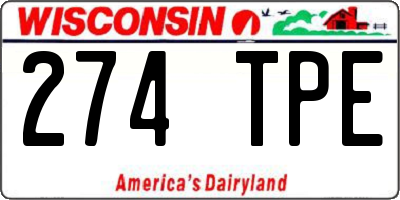 WI license plate 274TPE