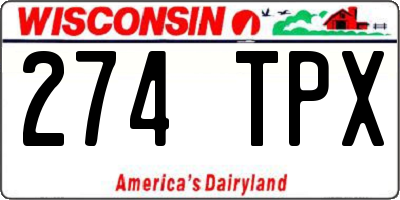 WI license plate 274TPX