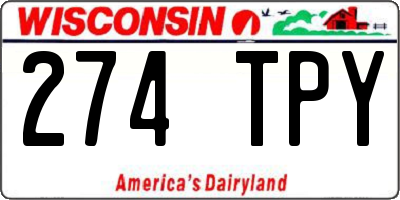 WI license plate 274TPY