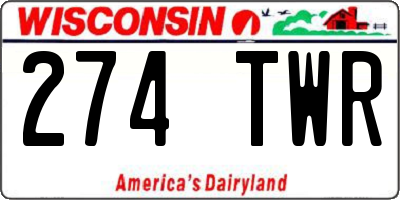 WI license plate 274TWR