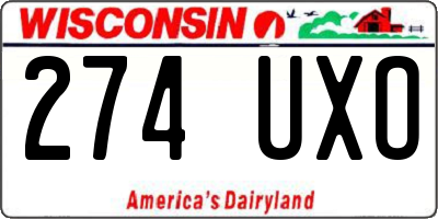 WI license plate 274UXO