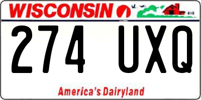 WI license plate 274UXQ