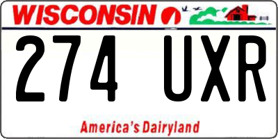 WI license plate 274UXR