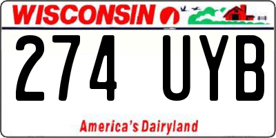 WI license plate 274UYB