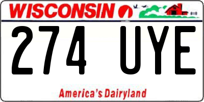 WI license plate 274UYE