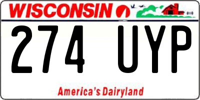 WI license plate 274UYP