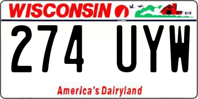 WI license plate 274UYW