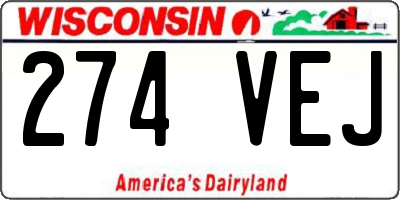 WI license plate 274VEJ