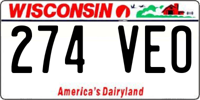 WI license plate 274VEO