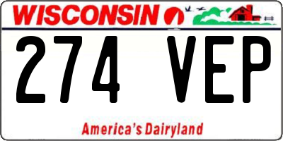WI license plate 274VEP