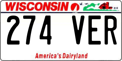 WI license plate 274VER