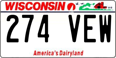 WI license plate 274VEW