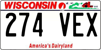 WI license plate 274VEX