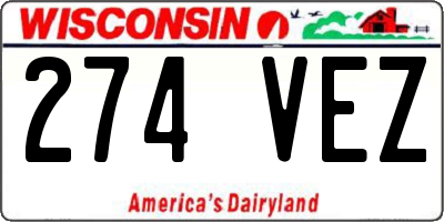 WI license plate 274VEZ