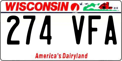 WI license plate 274VFA