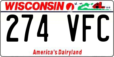WI license plate 274VFC